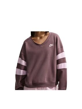 Nike Mauve and Light Pink V-Neck Sweatshirt